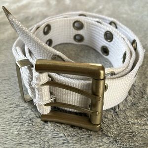 ✨Unisex White Double Grommet Fabric Belt
